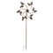 Copper Finish Beaded Butterfly Pinwheel Wind Spinner Garden Stake 25 Inch Diam.